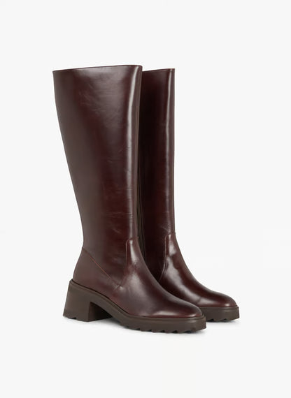 Bobbies Heeled leather boots - Brown – ENORA