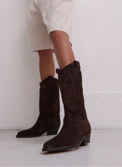 Leather cowboy boots - Brown – DELEA