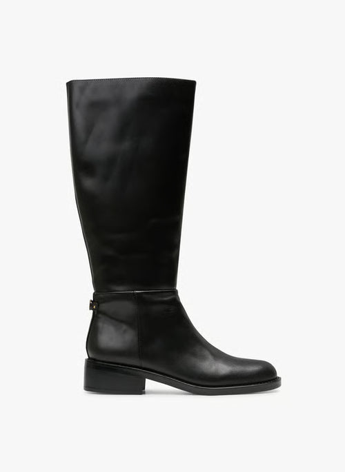 High zip-up leather boots - Black – MILLA