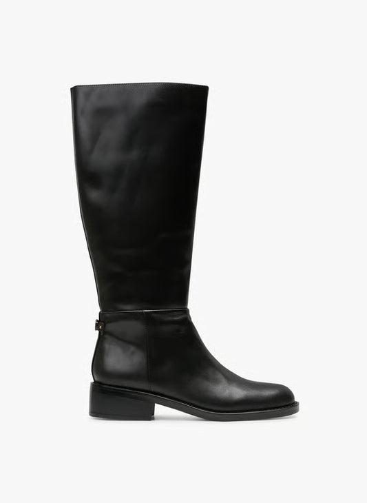 High zip-up leather boots - Black – MILLA