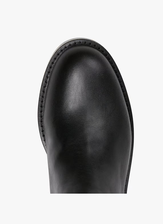 High zip-up leather boots - Black – MILLA