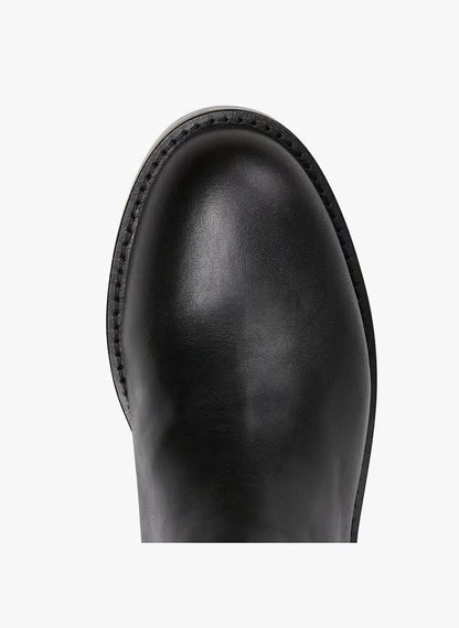 High zip-up leather boots - Black – MILLA