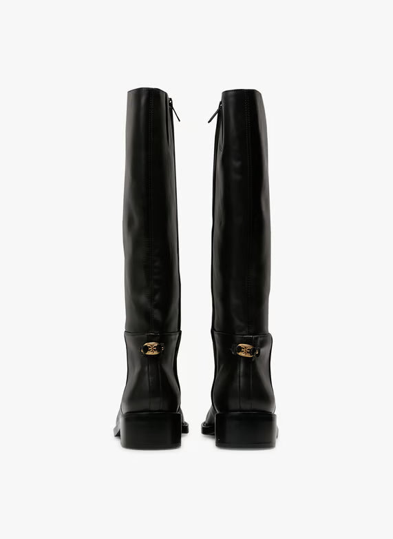 High zip-up leather boots - Black – MILLA