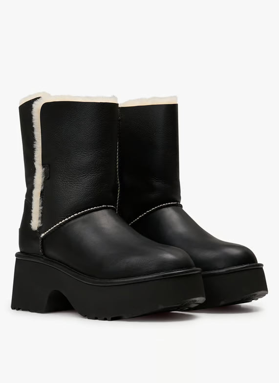 Leather platform boots - Black – ESMEE BOOT