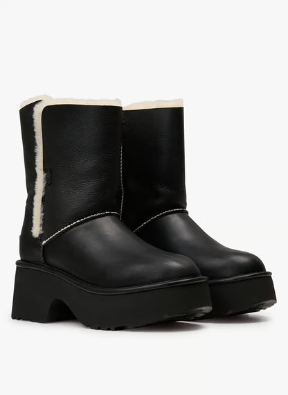 Leather platform boots - Black – ESMEE BOOT