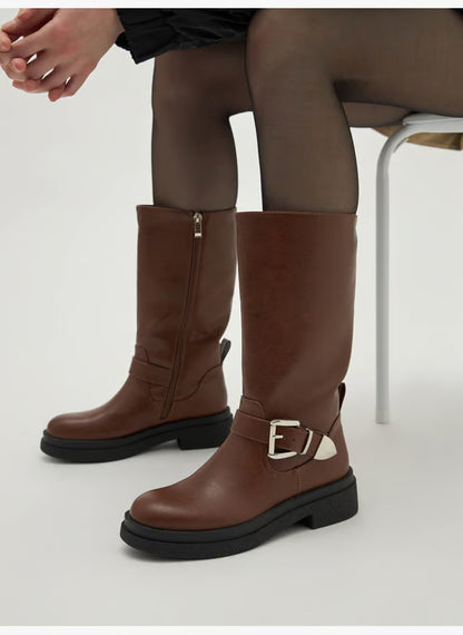Biker boots - Brown – LOUNA