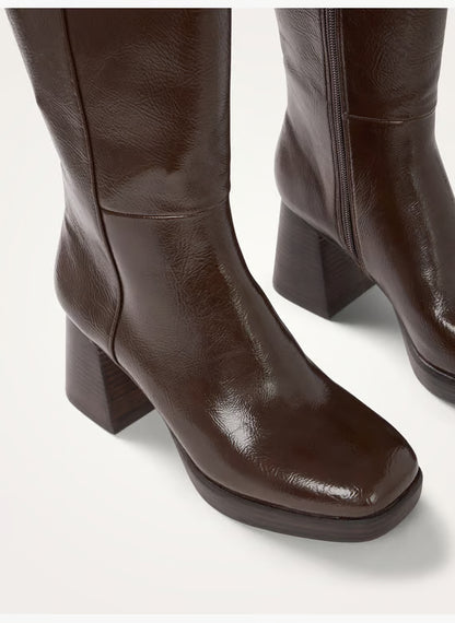 PLATFORM HEEL BOOTS MARRON VANESSA WU - WOMEN | Place des Tendances